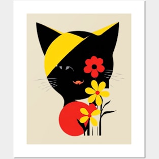 Minimalist Cat Posters and Art